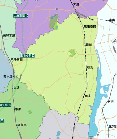東浦町の地図