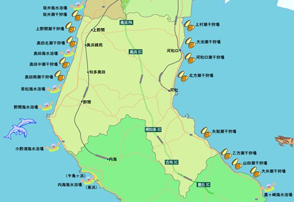 美浜町の地図